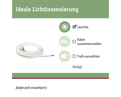 Mise en scène lumineuse avec bandeau LED flexible, câble et transformateur à composer soi-même