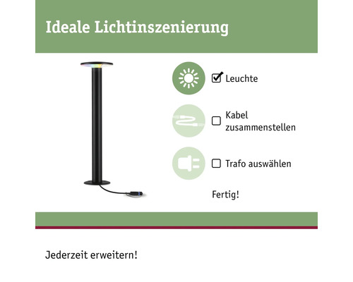 Gartenleuchte zur idealen Lichtinszenierung mit Zubehör zur individuellen Konfiguration.