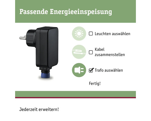 Passende Energieeinspeisung für Aussenleuchten