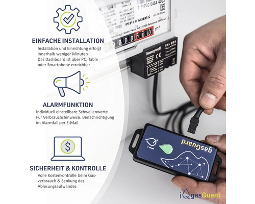 Capteur de compteur de gaz iQ-gasGuard pour le contrôle de la consommation de gaz