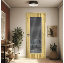ZT Balkeneiche Furnier Aufrecht 61x198,5 DIN Rechts MODERN 08 Glas Graphit
