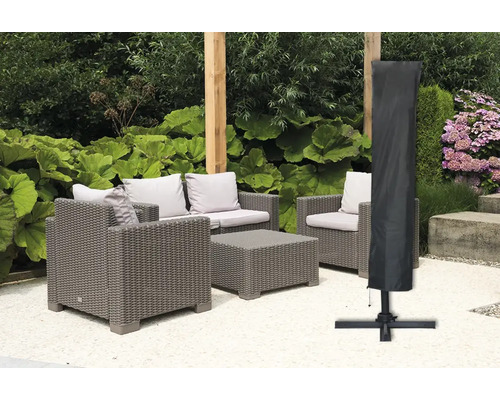 Ensemble de meubles de jardin avec housse de protection pour parasol