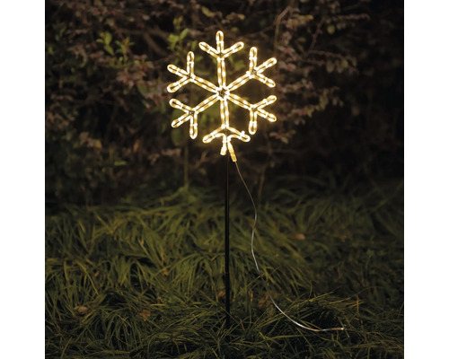 Beleuchteter Schneeflocken-Gartenstecker zur Dekoration des Außenbereichs.
