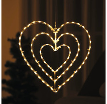 Herzförmige LED-Dekoration mit drei Herzen
