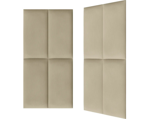 Zwei beige Wandpaneele mit quadratischem Muster
