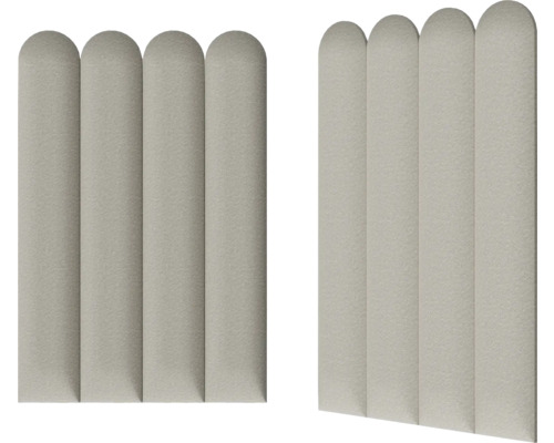 Zwei Paneele mit je vier vertikalen Leisten mit abgerundeten Kanten