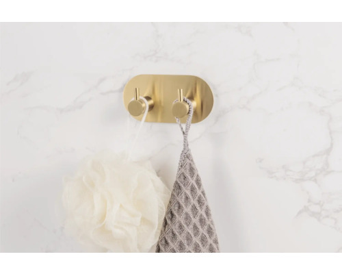 Patère murale avec deux crochets pour accessoires de salle de bain