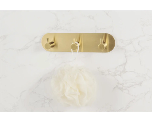 Porte-manteau mural avec trois crochets et fleur de douche