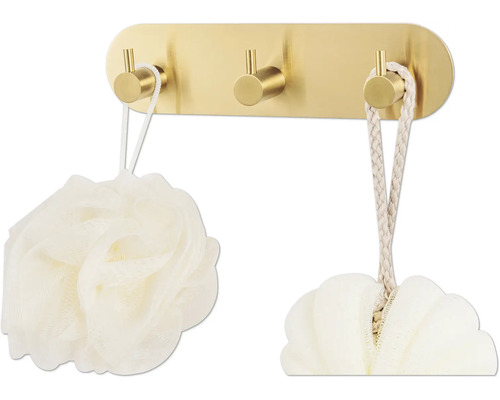 Porte-manteau mural avec trois crochets et éponges de bain