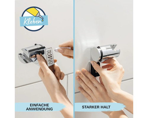 Duschkopfhalter zur einfachen Klebemontage im Badezimmer