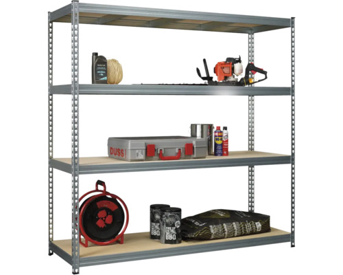 Étagère métallique à quatre niveaux pour ranger divers objets