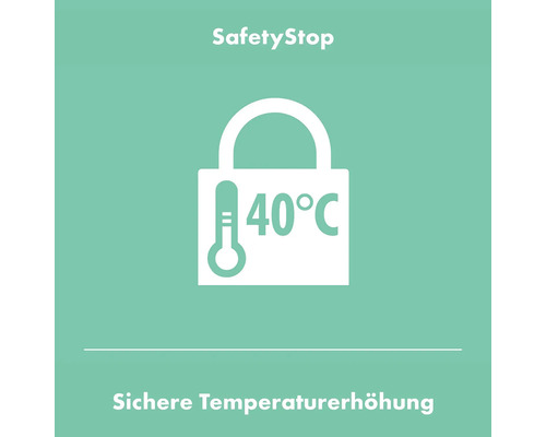 Sichere Temperaturerhöhung bis 40 Grad Celsius