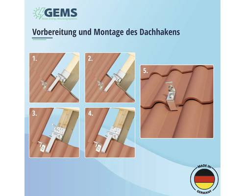 Anleitung zur Vorbereitung und Montage eines Dachhakens für Photovoltaikanlagen