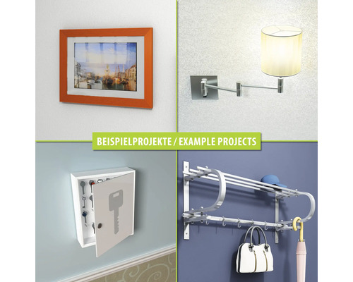 Beispielprojekte: Wanddekoration mit Bild, Lampe, Schlüsselkasten und Garderobe