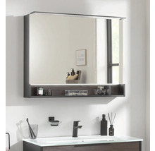 Spiegelschrank FACKELMANN B.Paris 90 x 15,6 x 71,8 cm schwarz matt 2-türig LED IP 20