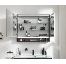 Spiegelschrank FACKELMANN B.Paris 90 x 15,6 x 71,8 cm schwarz matt 2-türig LED IP 20