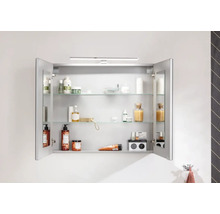 Spiegelschrank FACKELMANN B.Brillant 80 x 15,1 x 68 cm ast-eiche 2-türig LED IP 20