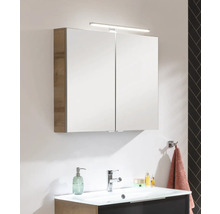 Spiegelschrank FACKELMANN B.Brillant 80 x 15,1 x 68 cm ast-eiche 2-türig LED IP 20