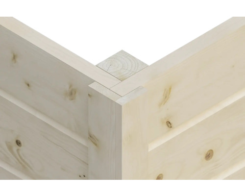 Gros plan d''une construction en bois avec raccord d''angle