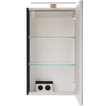 Spiegelschrank FACKELMANN SBC rechts 40 x 15,3 x 68 cm schwarz matt 1-türig LED IP 20