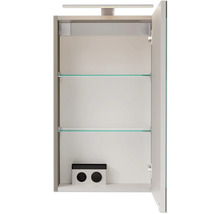 Spiegelschrank FACKELMANN SBC rechts 40 x 15,3 x 68 cm cubanit grey 1-türig LED IP 20
