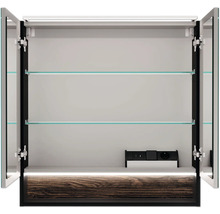 Spiegelschrank FACKELMANN B.Paris 70 x 15,6 x 71,8 cm schwarz matt 2-türig LED IP 20