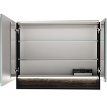 Spiegelschrank FACKELMANN B.Paris 90 x 15,6 x 71,8 cm schwarz matt 2-türig LED IP 20