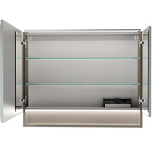Spiegelschrank FACKELMANN B.Paris 90 x 15,6 x 71,8 cm cubanit grey 2-türig LED IP 20