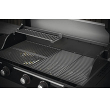 Gril ouvert avec grille et support de maintien au chaud