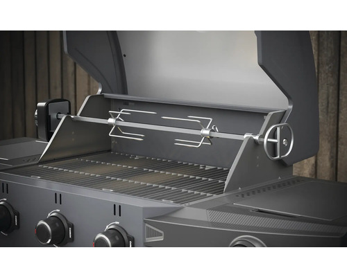 Grill mat Dréihspieß am Detail