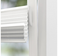 SOLUNA Faltenplissee ohne Bohren Thermo verdunkelnd mit Seitenverspannung weiß 55x130 cm