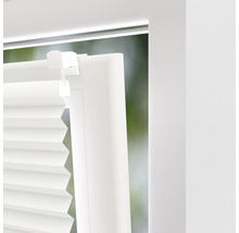 SOLUNA Faltenplissee ohne Bohren Thermo verdunkelnd mit Seitenverspannung weiß 55x130 cm