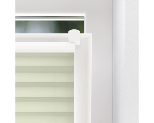 Nahaufnahme eines Fensters mit einem Duo Rollo zur Lichtregulierung.