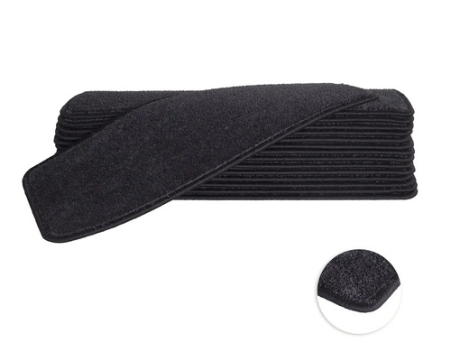 Stufenmatte Sweet rechteckig schwarz 20x65 cm Stufenteppich-Set zur Trittschalldämmung und zum Schutz der Treppe