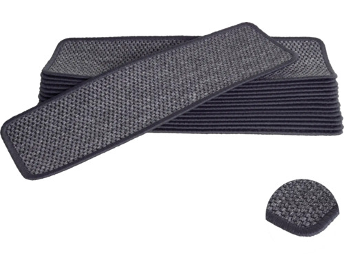 Set de tapis d'escalier Natura rectangle anthracite 20x65 cm 15 pièces Set de tapis d'escalier Natura rectangle anthracite 20x65 cm 15 pièces