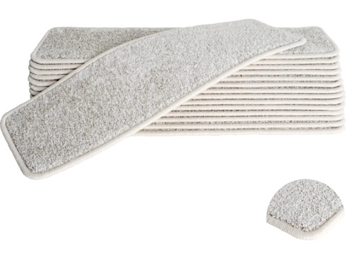 Set de tapis d'escalier Fortuna rectangle beige 20x65 cm 15 pièces Set de tapis d'escalier Fortuna rectangle beige 20x65 cm 15 pièces