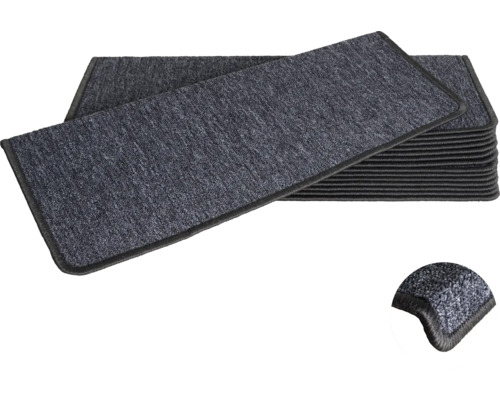Set de tapis d'escalier Rambo rectangle gris 23,5x65x4,5 cm 15 pièces Set de tapis d'escalier Rambo rectangle gris 23,5x65x4,5 cm 15 pièces
