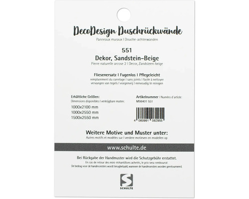 DecoDesign Duschpaneele Sandstein-Beige Informationen