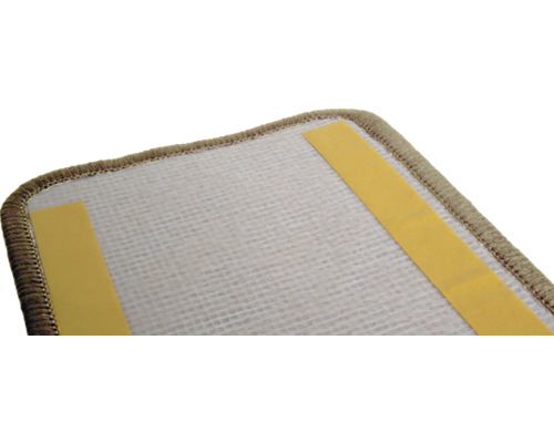Tapis avec bandes adhésives au dos