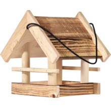 Mangeoire en bois avec corde de suspension