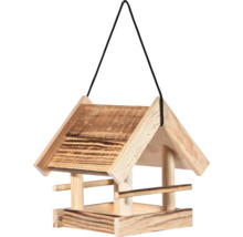 Mangeoire à oiseaux en bois avec suspension