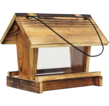 Vogelhaus aus Holz mit transparenten Seitenwänden