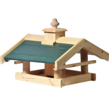 Mangeoire à oiseaux en bois avec toit