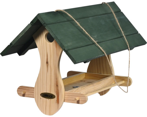 Holzvogelhaus mit grünem Dach zum Aufhängen
