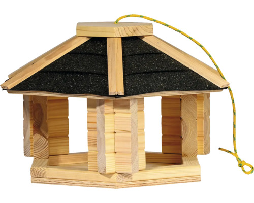 Vogelhaus aus Holz mit Seil zum Aufhängen
