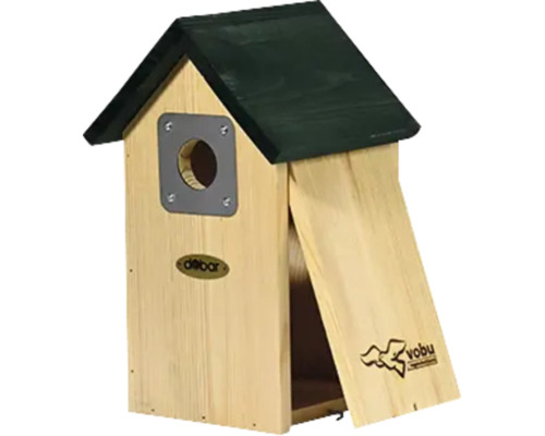 Holz-Nistkasten für Vögel mit Dach und Einflugloch