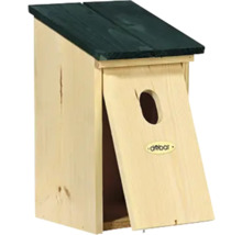 Vogelhaus aus Holz mit Einflugloch und geneigtem Dach