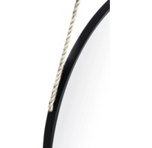 Miroir rond avec cadre et corde de suspension