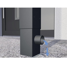 Auvent Gutta BS Plus 200 avec 2 poteaux 200x90 cm évacuation de l'eau à droite