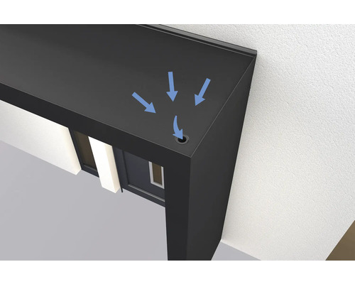 Vue détaillée d''un toit de terrasse noir avec drainage